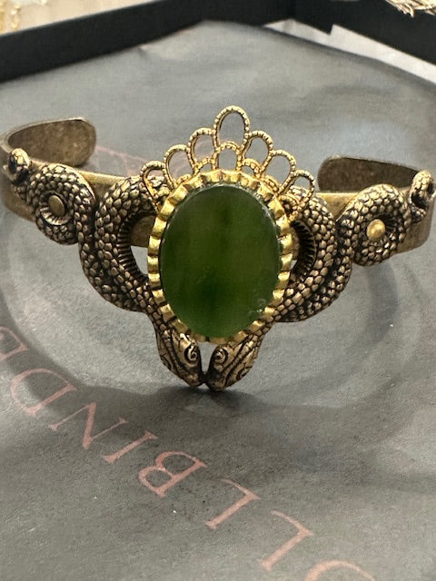 Emerald Snake Cuff Bracelet