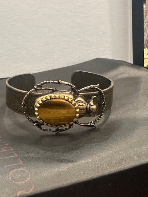 Tigers Eye Scarab Bracelet