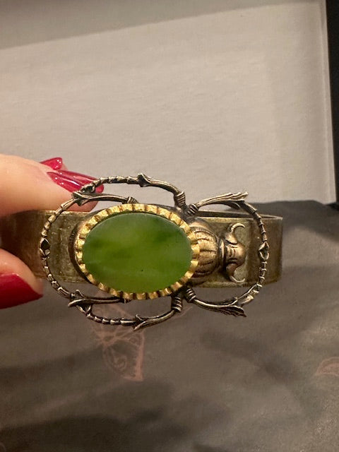 Green Emerald Scarab Bracelet