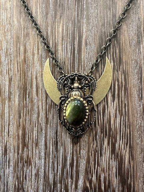 Labradorite Scarab Necklace